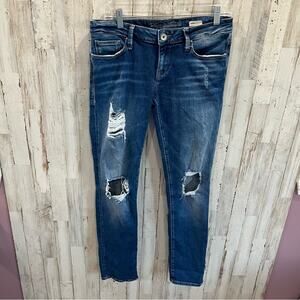 Mavi Emma Slim Boyfriend Blue Jeans Distressed Low Rise